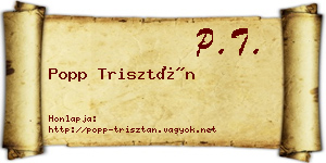 Popp Trisztán névjegykártya